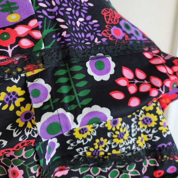 VTG 70s Psychedelic Floral Print Skirt - Picture 7 of 9